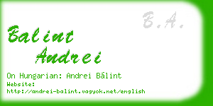 balint andrei business card
